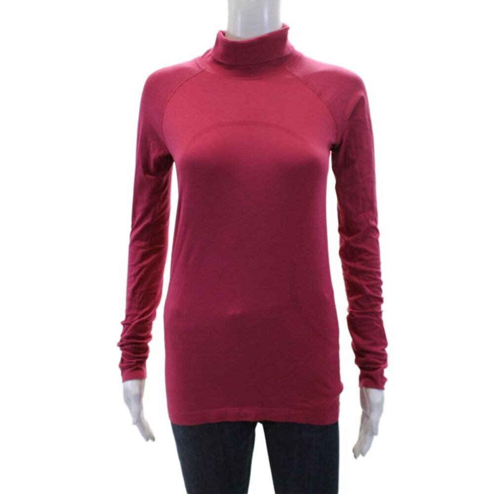 Lululemon Womens Mock Neck Long Sleeve Active Top Red Size 6